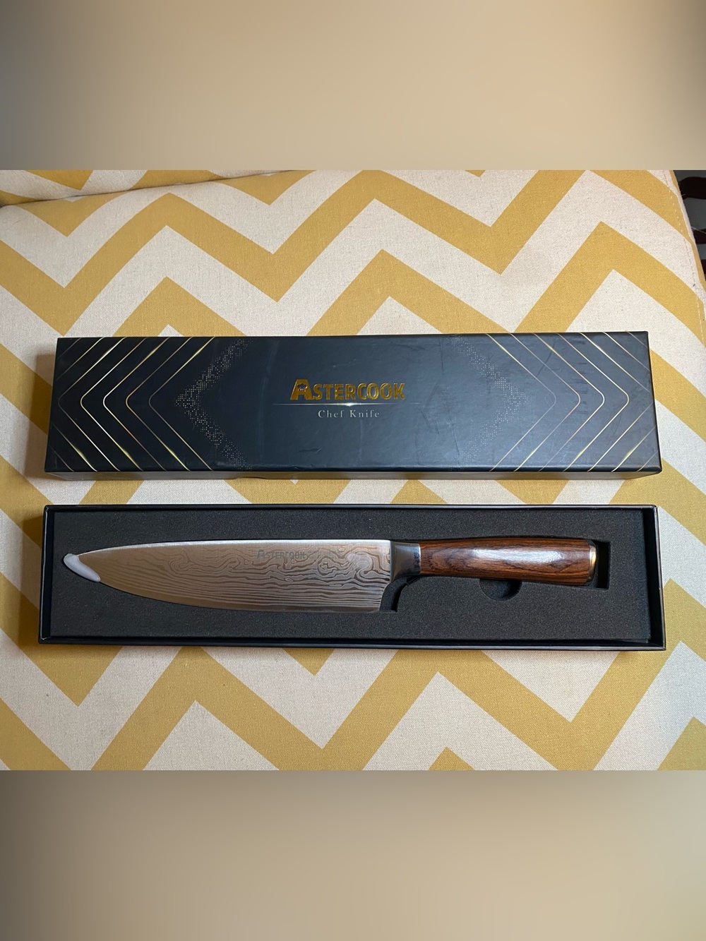 8" Astercook  Chef Knife with Brown Wooden Handle (zz)
